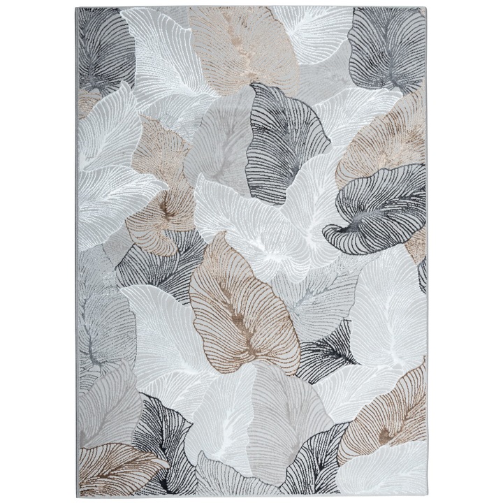 Covor, e-floor, Creation, 80x150 cm, Gri/Bej, Dreptunghi, Modern Design, Camera de zi, Antiderapant, Compatibil Cu Incalzirea Prin Pardoseala, Durabil, Finisaj De Calitate, Se Va Potrivi Tuturor, Poliester