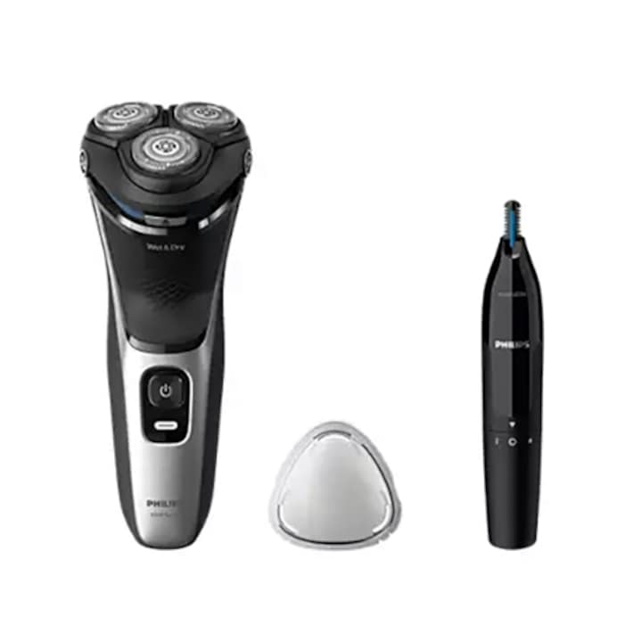 Philips Series 3000 S3143/02 Elektromos borotva, 5D Pivot & Flex fejek, PowerCut pengék, Fekete