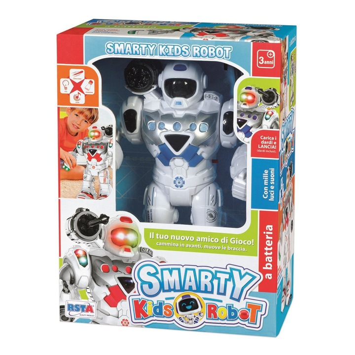 Играчка робот Smarty Kids RS Toys, който ходи и движи ръцете си, със ...