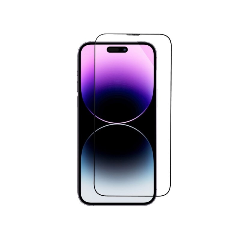 Folie Protectie Sticla securizata Mkpshield, compatibila iPhone 15 Pro, Full Glue, Ultra HD, Margini Negre