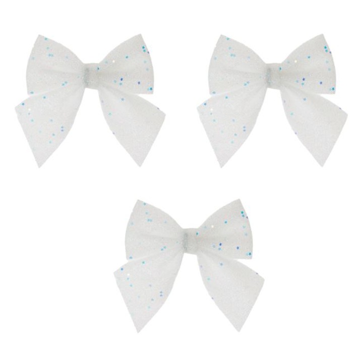 Set 3 Fundite Decorative de Craciun Shopiens®, Albe Irizate, 10 cm