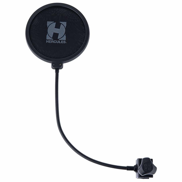 Filtru Pop pentru microfon, Hercules, MH-200B, 155 mm, Negru