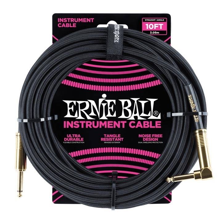 Cablu instrumente Ernie Ball, 3m, Negru