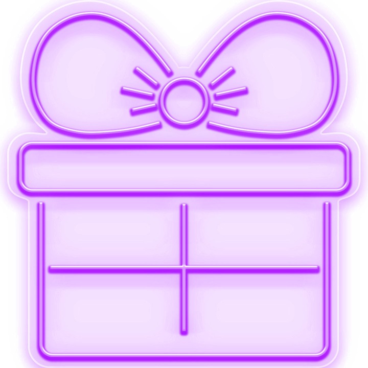 Semn Luminos LED Neon Cadou cu Telecomanda, Mov, 120x125x0.8cm