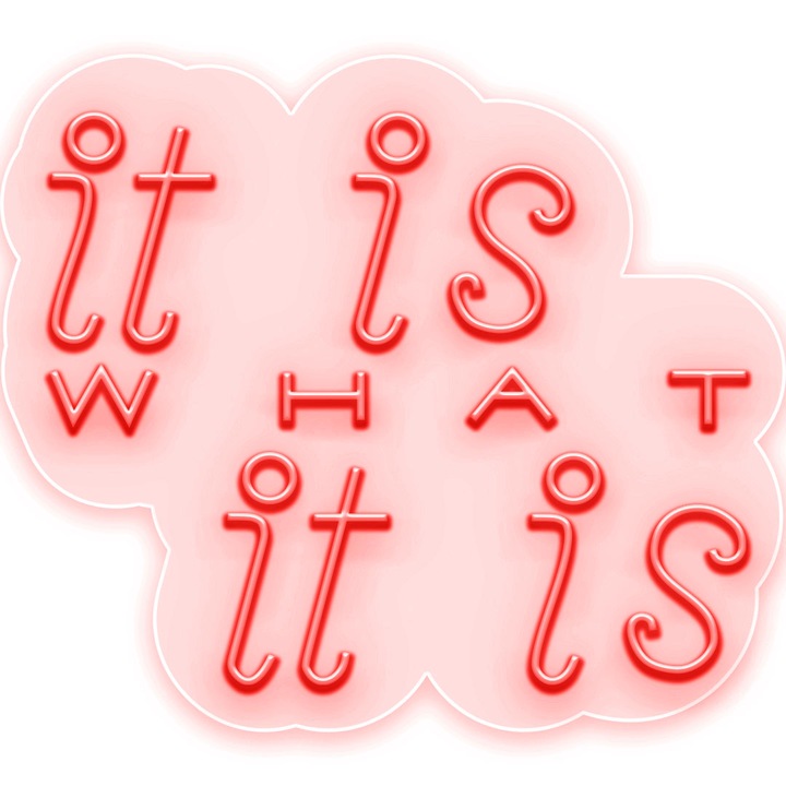 Semn Luminos LED Neon it is WHAT it is, Rosu, 125x145x0.8cm