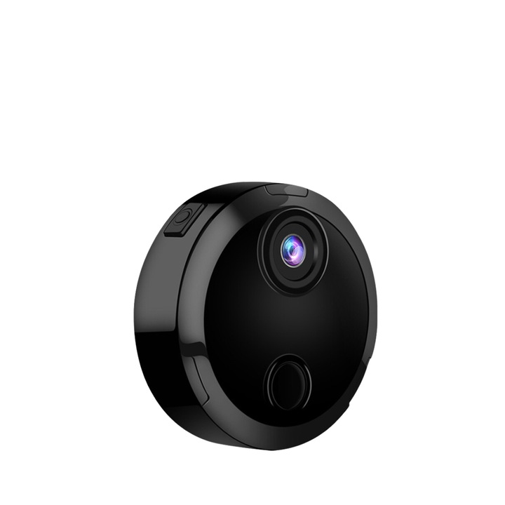 Camera Spion Mini, WIFI, IP, Night Vision, Dispozitiv Spionaj cu Camera Video si Microfon, Detectie Miscare, SPY, Neagra