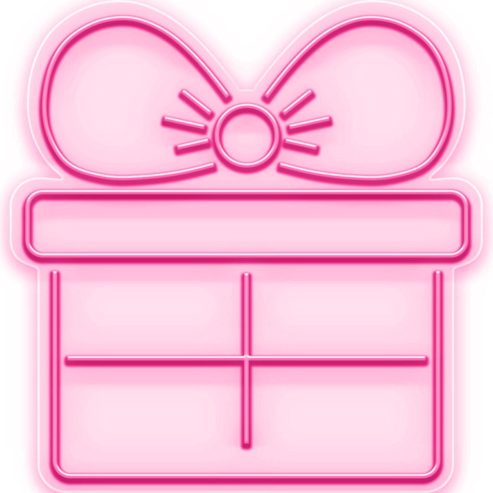 Semn Luminos LED Neon Cadou cu Telecomanda, Magenta, 50x48x0.8cm