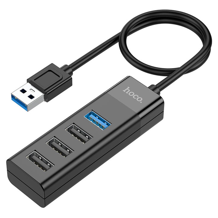 Hub USB 3.0, 4in1 Hoco HB25, negru