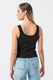GUESS, Top striat de bumbac, Negru