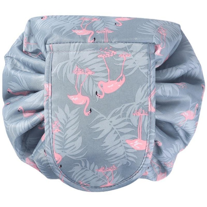Geanta cosmetice ajustabila cu snur, flamingo