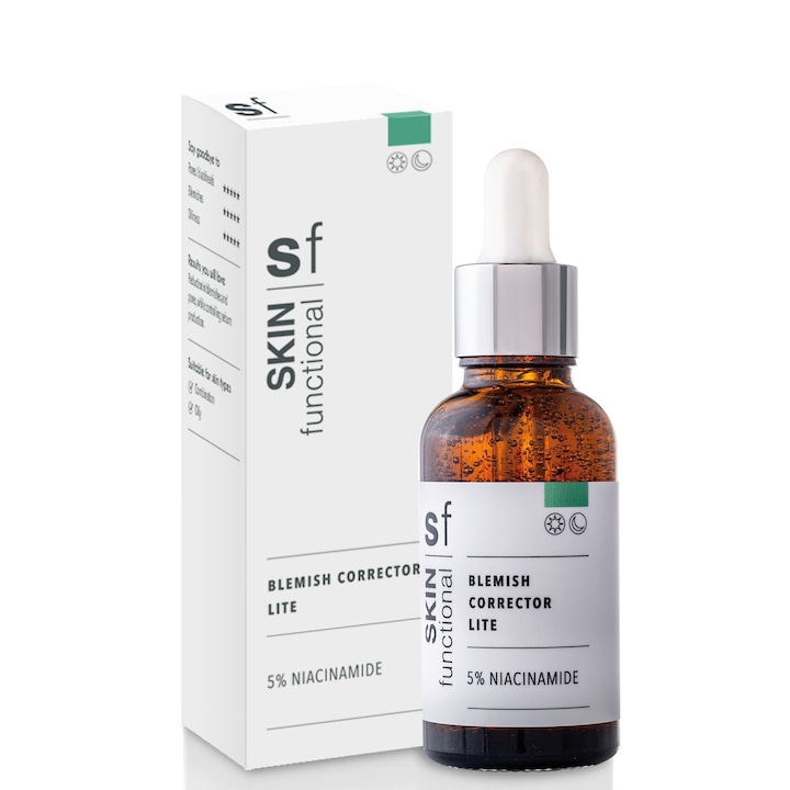 Ser Anti-Imperfectiuni, cu 5% Niacinamide, Efect Puternic Anti Sebum, Roseata si Inflamatii, Efect Hidratare, pentru Zi si Noapte, 30 ml