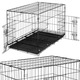 Cusca animale 2 usi pliabila metal tava detasabila xl, 100x70x60 cm, transport usor, negru