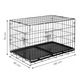Cusca animale 2 usi pliabila metal tava detasabila xl, 100x70x60 cm, transport usor, negru