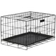 Cusca animale 2 usi pliabila metal tava detasabila xl, 93x67x56 cm, transport usor, negru