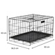 Cusca animale 2 usi pliabila metal tava detasabila xl, 93x67x56 cm, transport usor, negru