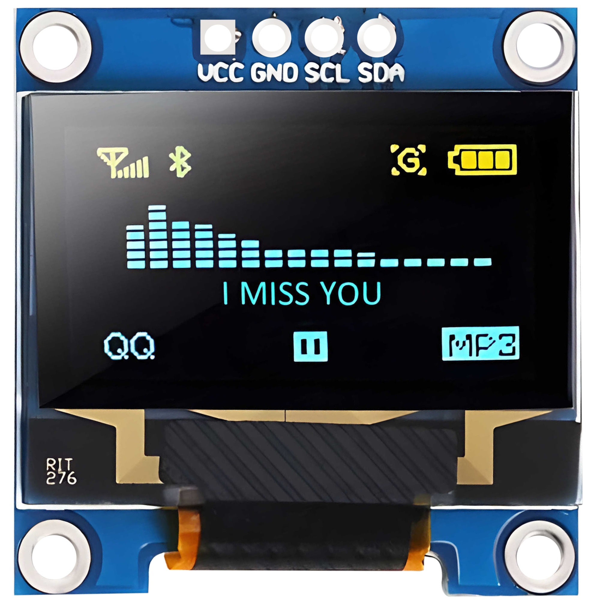Lot De 2 Écrans OLED 0.96" Jaune & Bleu I2C SPI 128x64 – Compatible Arduino & Raspberry Pi