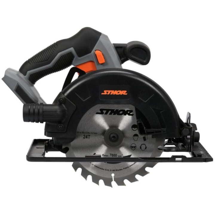 Циркуляр Sthor съвместим с 20V Li-Ion батерия, 4000 об./мин., диск 165x16mm