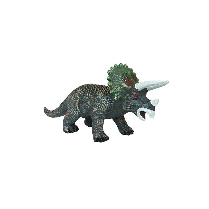 Diakakis dinoszaurusz figura, Tritoceratops, hanggal, 30x10x14 cm
