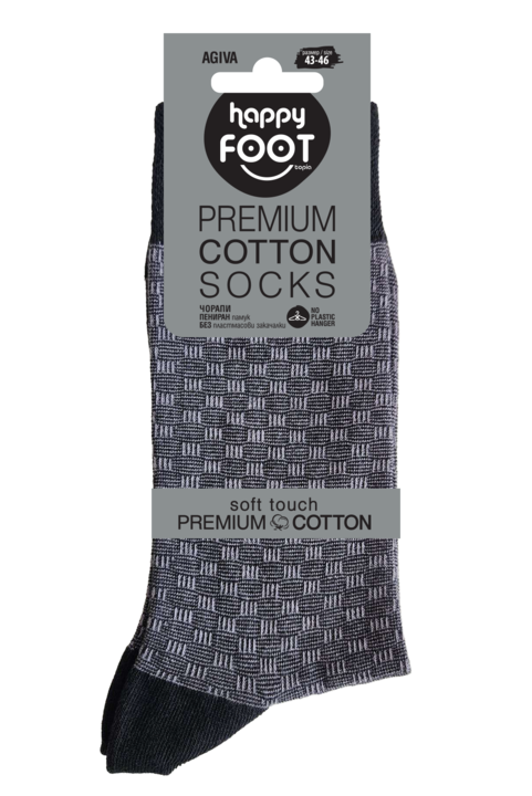Чорапи Agiva Happy Foottopia, Premium, Антрацит