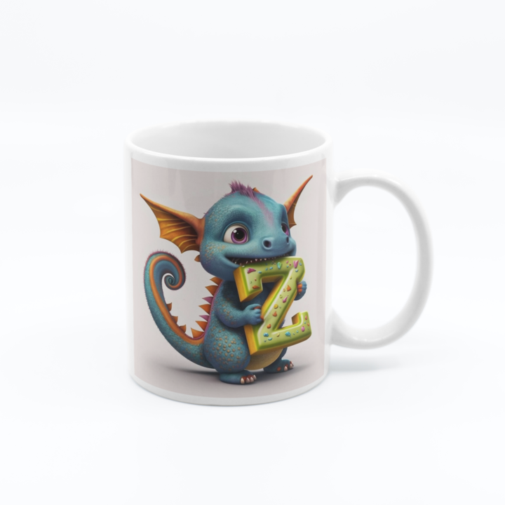 Cana cu initiala litera Z, model dragon, 330 ml