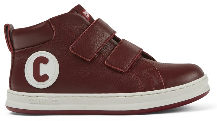 Camper, Tenisi mid-high de piele Runner Four 1729, Rosu/Maro taupe