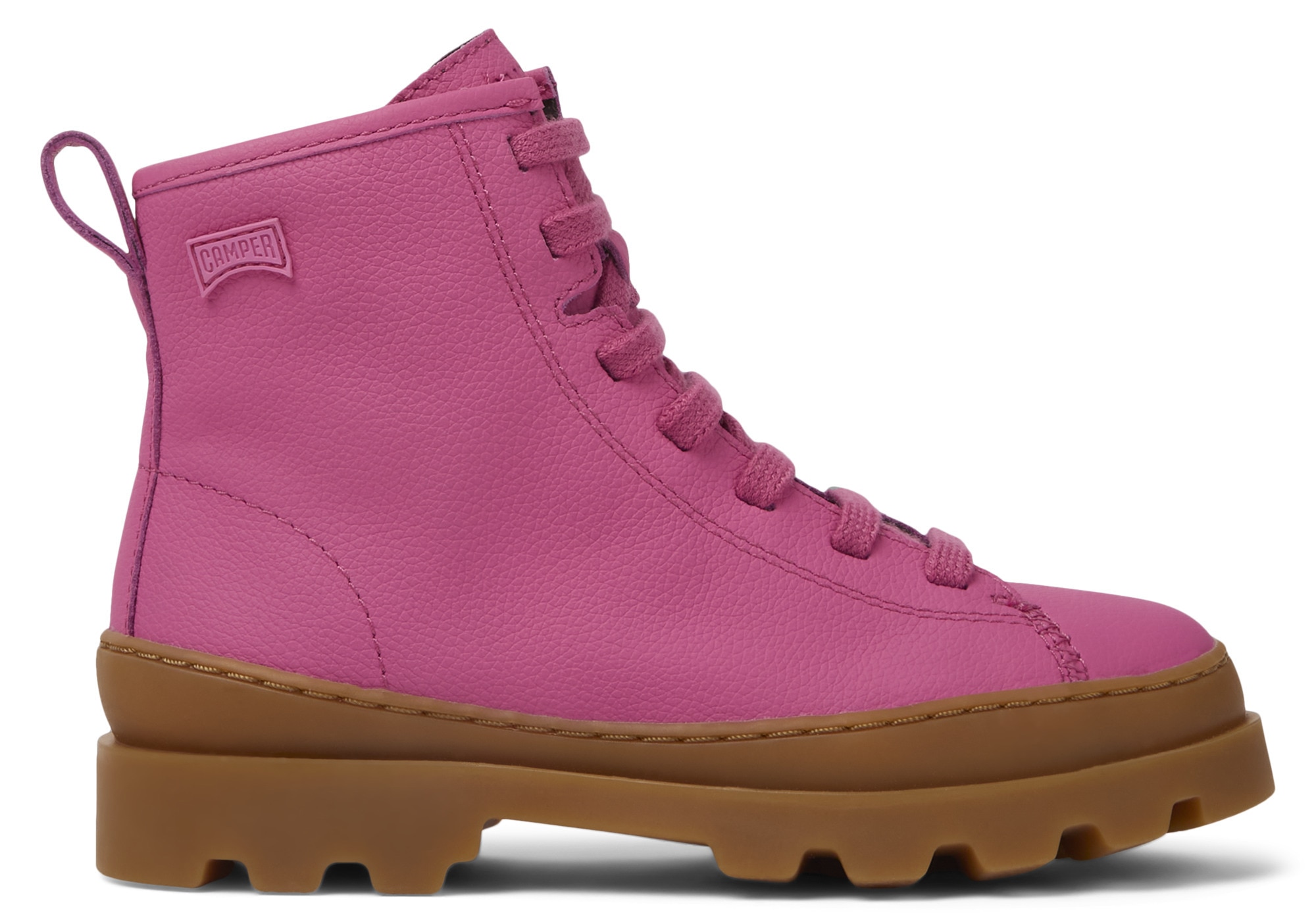 Camper, Ghete de piele cu aplicatie logo discreta Brutus 609, Roz, 28 ...