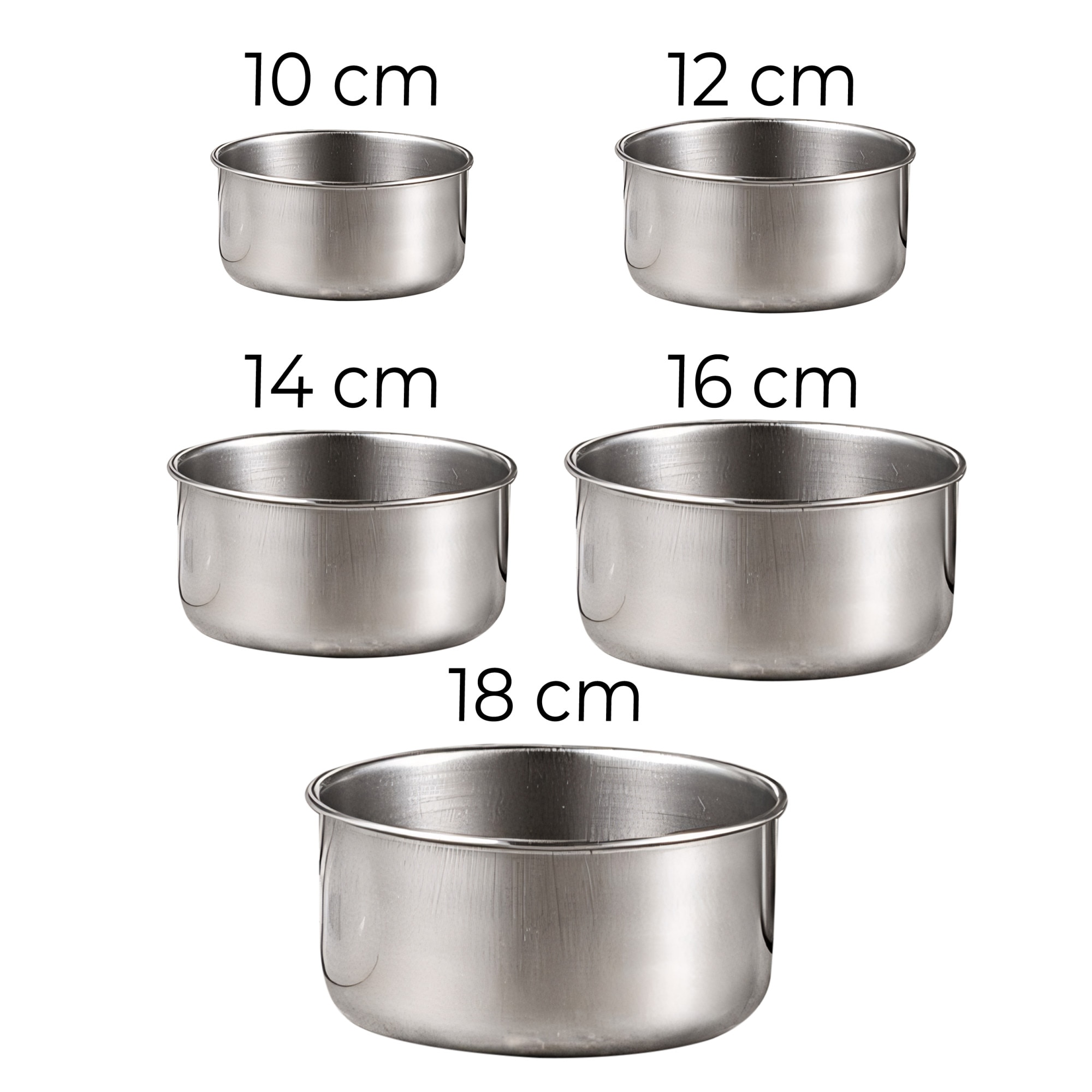 Set 5 caserole din Inox prevazute cu capace din plastic transparent ...