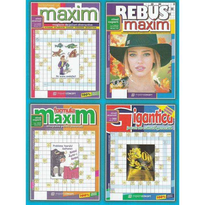Pachet de integrame Gigantica, integrame formula Maxim, integrame la Maxim, rebus Maxim - nivel avansat