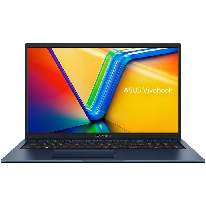 ASUS VivoBook 17 X1704VA-AU157MXM Laptop, Intel Core i5-1335U akár 4.7 GHz, 17,3" Full HD IPS, RAM 24 GB DDR4, SSD 1 TB, Intel Iris Xe Graphics, Nemzetközi billentyűzet, operációs rendszer nélkül, Quiet Blue kék