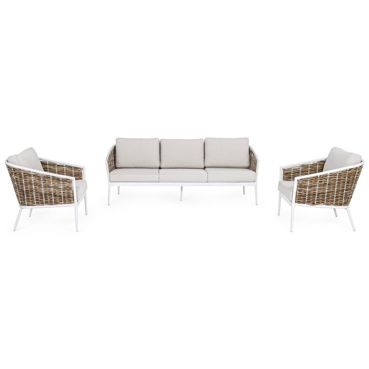Set mobilier gradina maro bej Maribela 207.5x83.5x77.5 cm