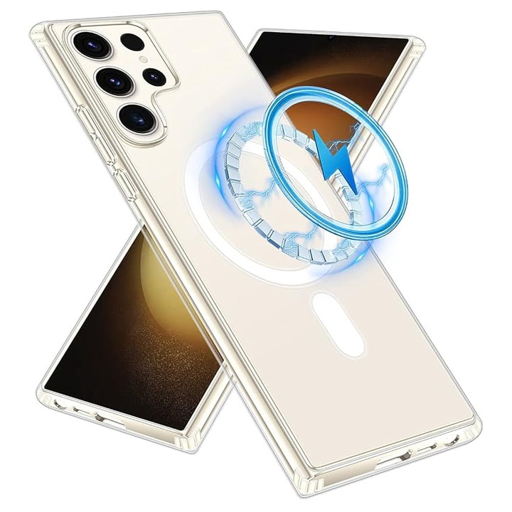 Husa Magnetica Transparenta, compatibila cu Samsung Galaxy S23 Ultra, MagSafe, SONORH®