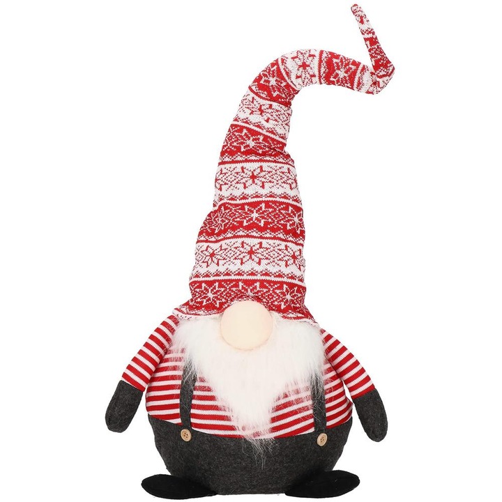 Figurina Craciun, Spiridus cu bluza in dungi, inaltime 80cm