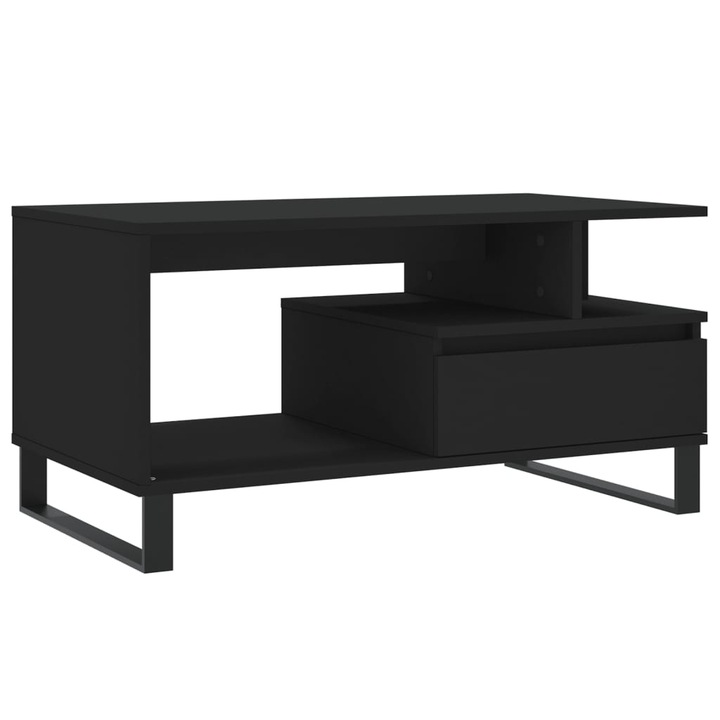 Маса за кафе vidaXL, Черна, 90x49x45 см, Инженерно дърво, 21.35 Kg