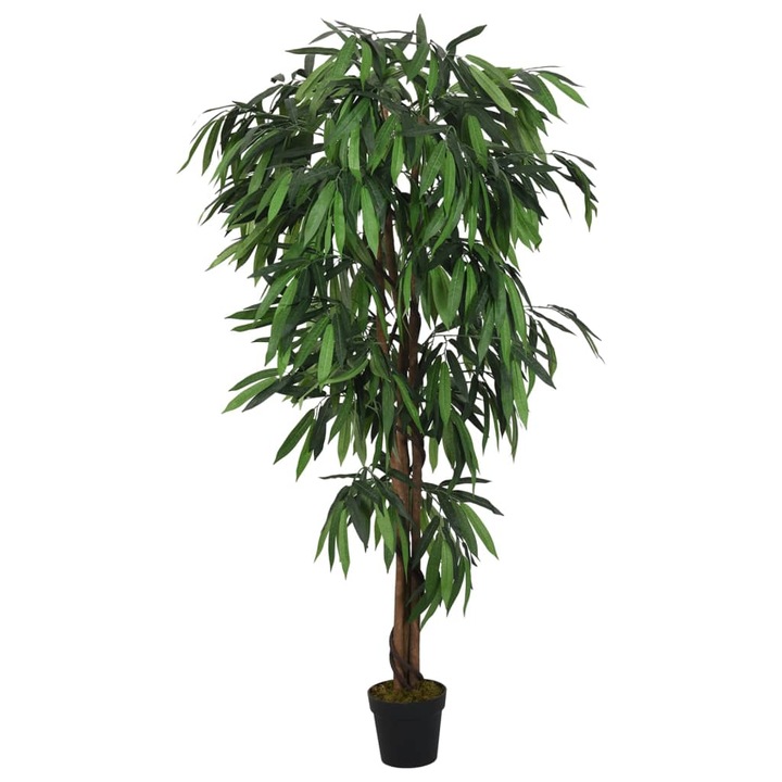 Arbore de mango artificial vidaXL, 300 de frunze, 80 cm, verde, 2.4 Kg