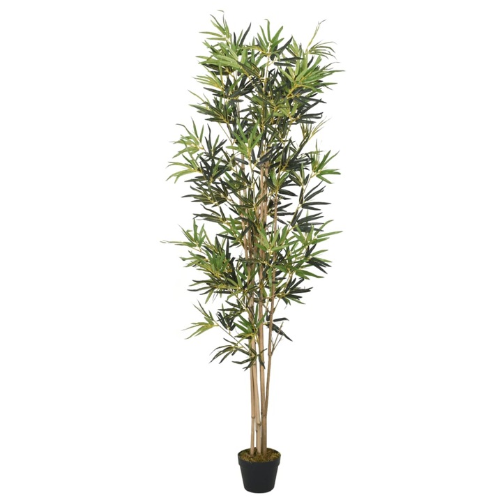 Arbore artificial de bambus Gossi, 1104 frunze, 180 cm, verde