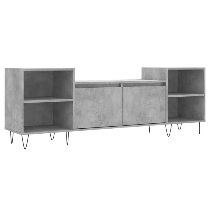 Comoda TV, Zakito Europe, Lemn, 160x35x55 cm, Gri