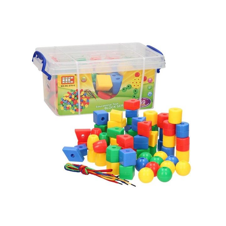 Thimble 6024259 Műanyag gyöngyfűző 69 darabos készlet tárolódobozban