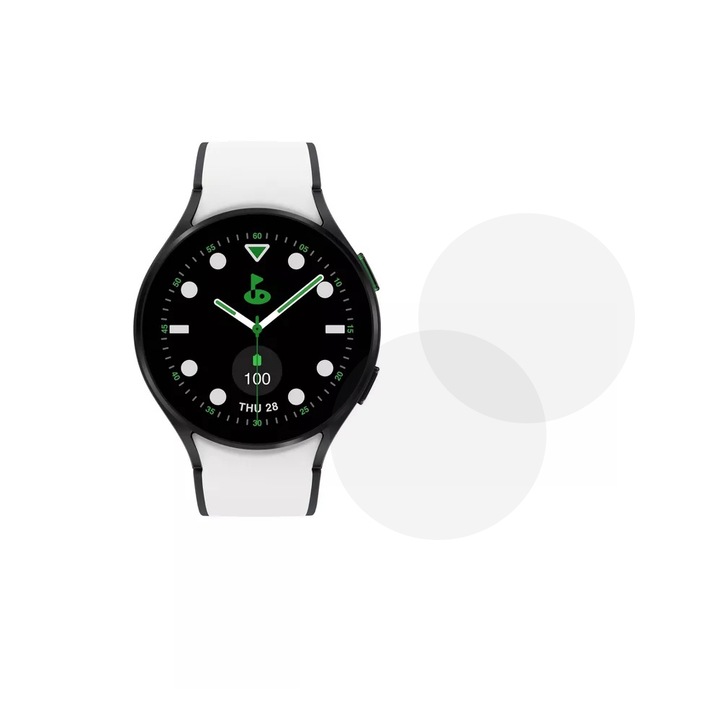 Комплект от 2 x фолио, съвместимо със Samsung Galaxy Watch 5 44 mm, Commando Shield Full Glue, регенерируем силиконов хидрогел, Anti-shock и против счупване, SlimLine NanoShield, Transparent