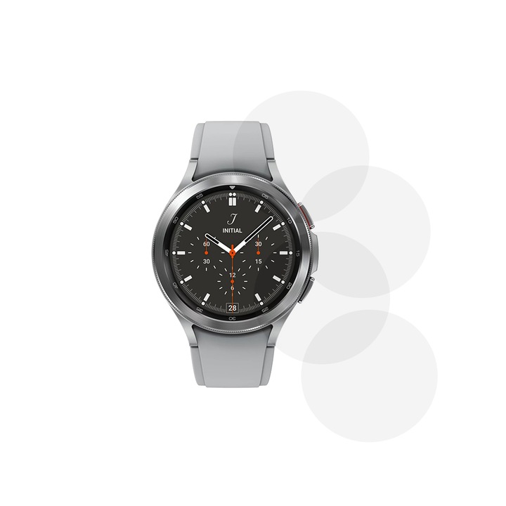 Комплект от 4 фолиа, съвместими със Samsung Galaxy Watch 46 mm, Commando Shield Full Glue, Регенерируем силиконов хидрогел, Anti-shock и против счупване, SlimLine NanoShield, Transparent