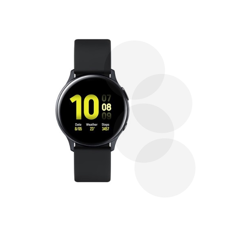 Комплект от 4 фолиа, съвместими със Samsung Galaxy Watch Active2 40 mm, Commando Shield Full Glue, Регенерируем силиконов хидрогел, Anti-shock и против счупване, SlimLine NanoShield, Transparent