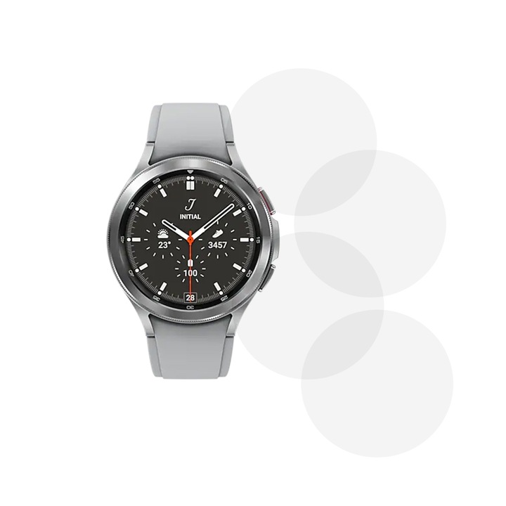Комплект от 4 фолиа, съвместими със Samsung Galaxy Watch 4 Classic 42 mm, Commando Shield Full Glue, Регенерируем силиконов хидрогел, Anti-shock и против счупване, SlimLine NanoShield, Transparent