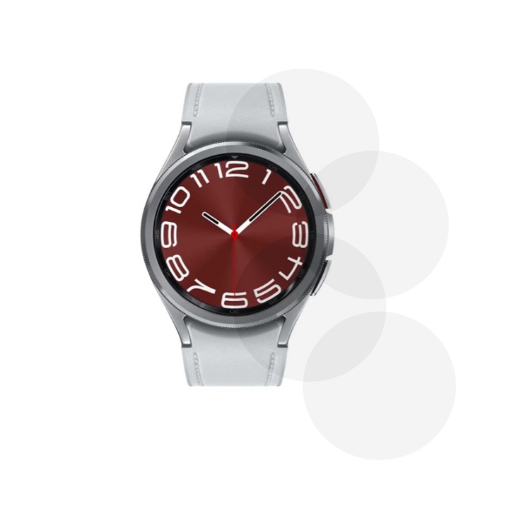 Комплект от 4 фолиа, съвместими със Samsung Galaxy Watch 6 Classic 43 mm, Commando Shield Full Glue, Регенерируем силиконов хидрогел, Anti-shock и против счупване, SlimLine NanoShield, Transparent