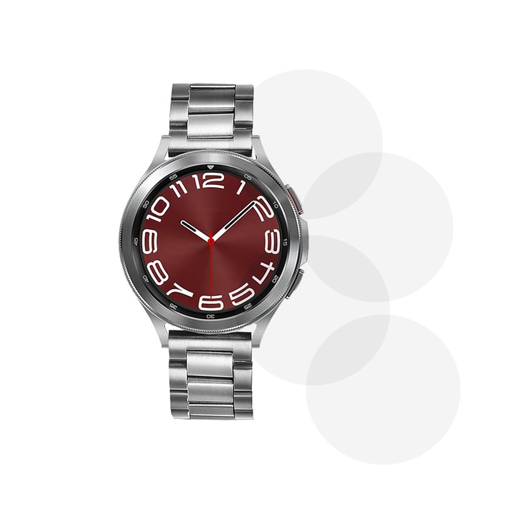 Комплект от 4 x фолио, съвместимо със Samsung Galaxy Watch 6 Classic 47 mm, Commando Shield Full Glue, регенерируем силиконов хидрогел, Anti-shock и против счупване, SlimLine NanoShield, Transparent