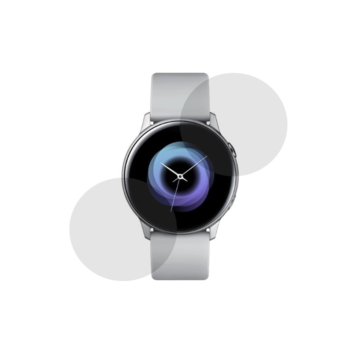 Samsung Galaxy Watch Active, InvisiFlex matt, tükröződésmentes, tükröződésmentes, ideális védelem, finom érintés, regenerálható tulajdonságok, oleofób bevonat, ULTRA HD technológia.