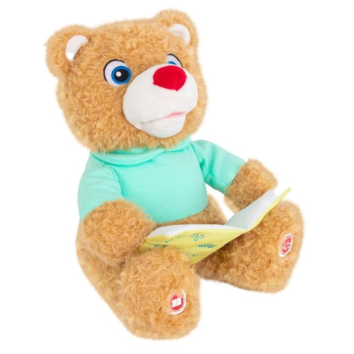 Jucarie de plus interactiva Ursuletul Toto Povesteste si canta, Puffy Friends, 30 cm