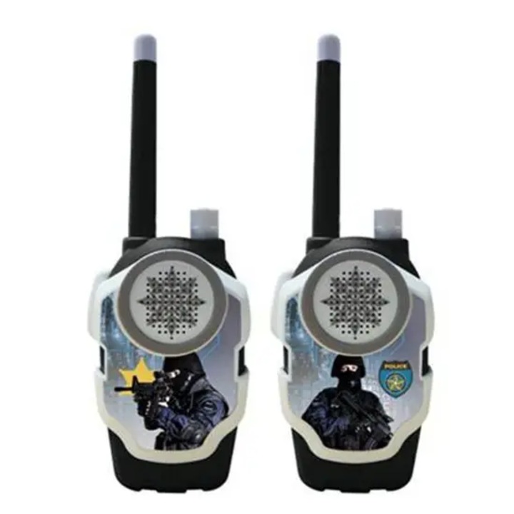 2db walkie talkie gyerekeknek készlet, Police Model, 20x7x3,8 cm, fekete szürke, + 3 év, Utility One