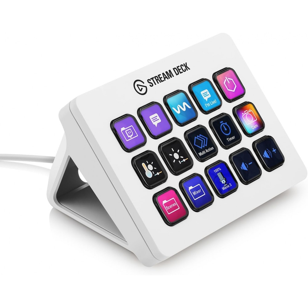 Controler Elgato Stream Deck MK.2, 15 Customizable LCD Keys, Alb