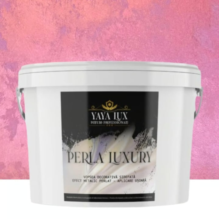 Vopsea decorativa Perla Luxury cu Fulgi Perlati, Orhidee, 2, 5 L, YaYa Color