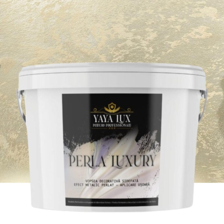 Vopsea decorativa Perla Luxury cu Fulgi Perlati, Bej Sampanie, 2, 5 L