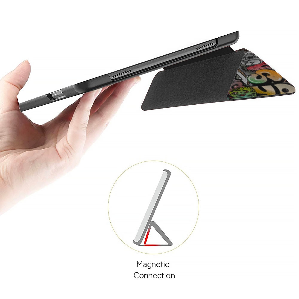 Set Husa Tableta din piele PU si Folie Silicon Transparent pentru Huawei MatePad Pro 11 2022, Protectie Completa 360, Hydrogel Regenerabil, Lipire pe toata suprafata, Interior Catifea, Functie de Stand, Display Protejat, Colturi Anti-Soc, Multicolor